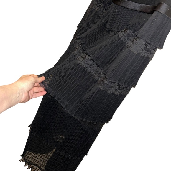 SPECTACULAR all pleat tiered lace strapless Evening Gown Ball Dress S RU… - Picture 2 of 5